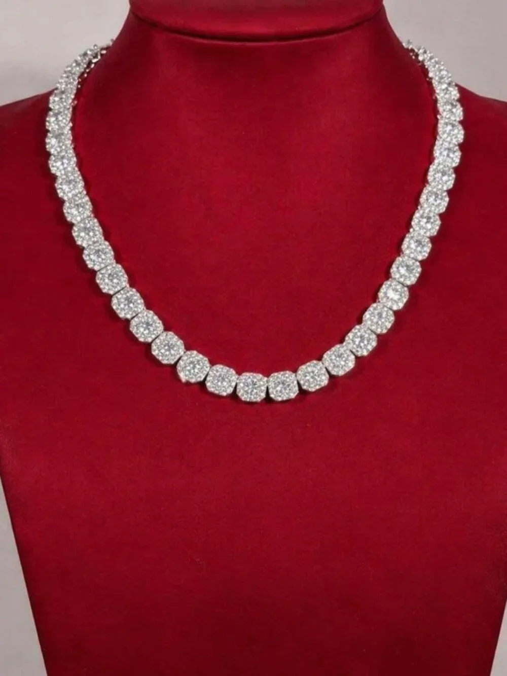 Clustered Tennis Chain For Men 20inch